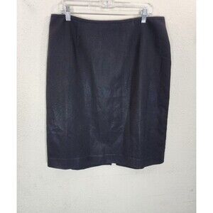 Vintage Black Pencil Skirt Women's Plus Size 18 Polyester High Waist 90s Career